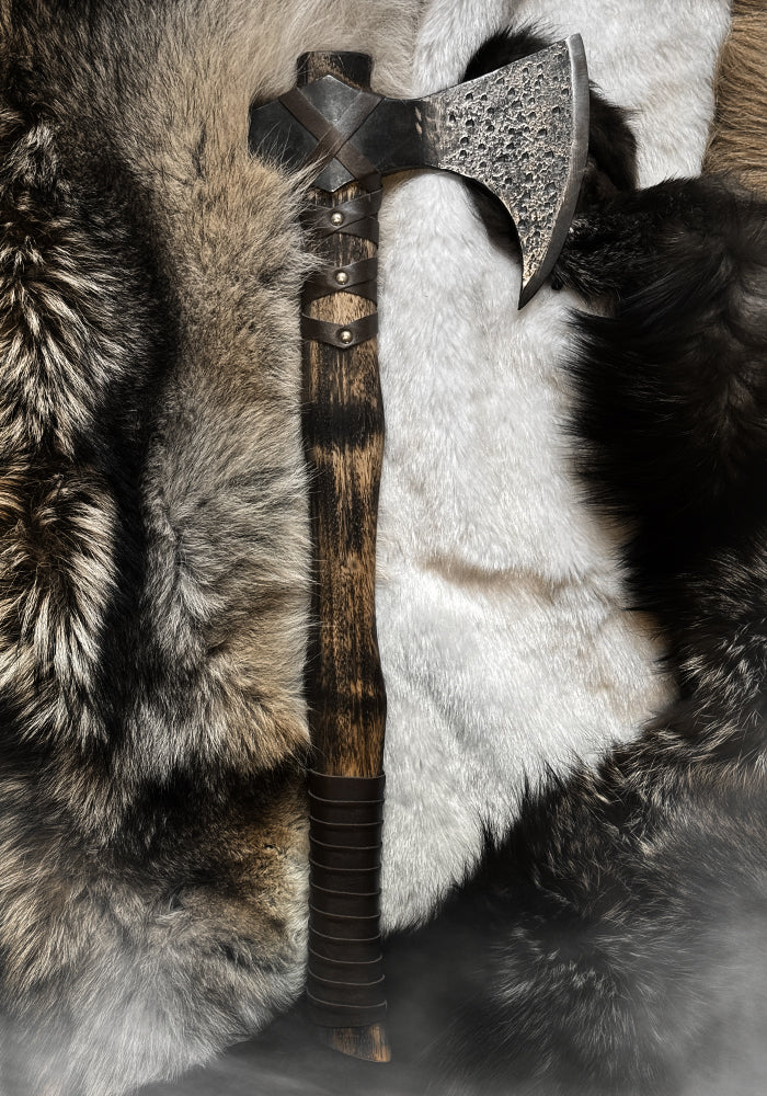 Hache Viking BARBEBARIAN - HELHEIM + Étui Noir en Cuir
