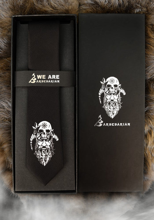 Cravate Slim Noire en Soie BARBEBARIAN