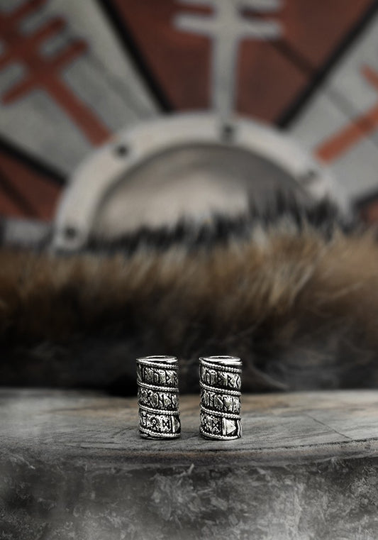 Perles de Barbe Viking - RUNES - Lot de 2