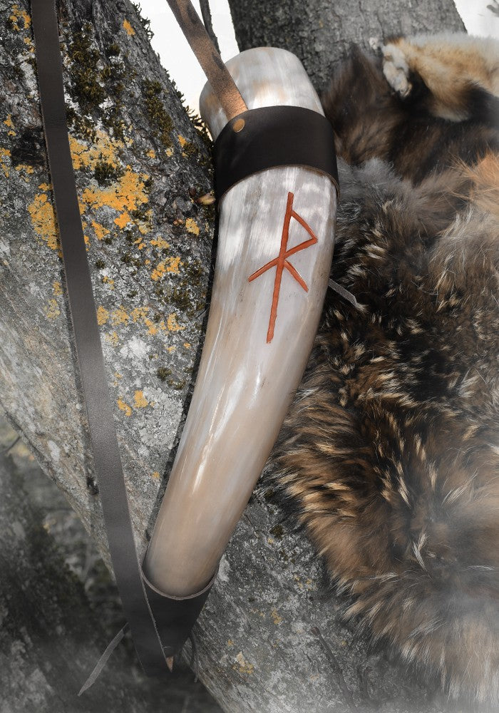 Olifant BIND RUNE BARBEBARIAN 50 CM + Support (Cuir)