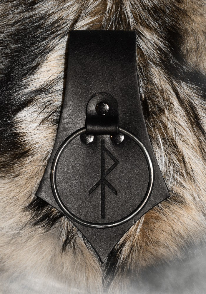 Porte-Hache pour Ceinture Noir en Cuir BIND RUNE BARBEBARIAN