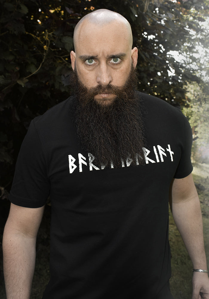 T-Shirt Homme Noir Recto-Verso BARBEBARIAN ÉDITION FUTHARK