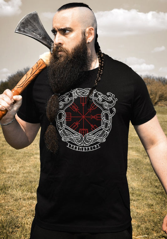 T-Shirt Viking Homme Noir - VEGVISIR