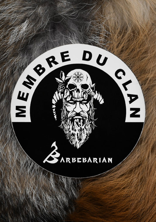 Sticker Rond "MEMBRE DU CLAN BARBEBARIAN"